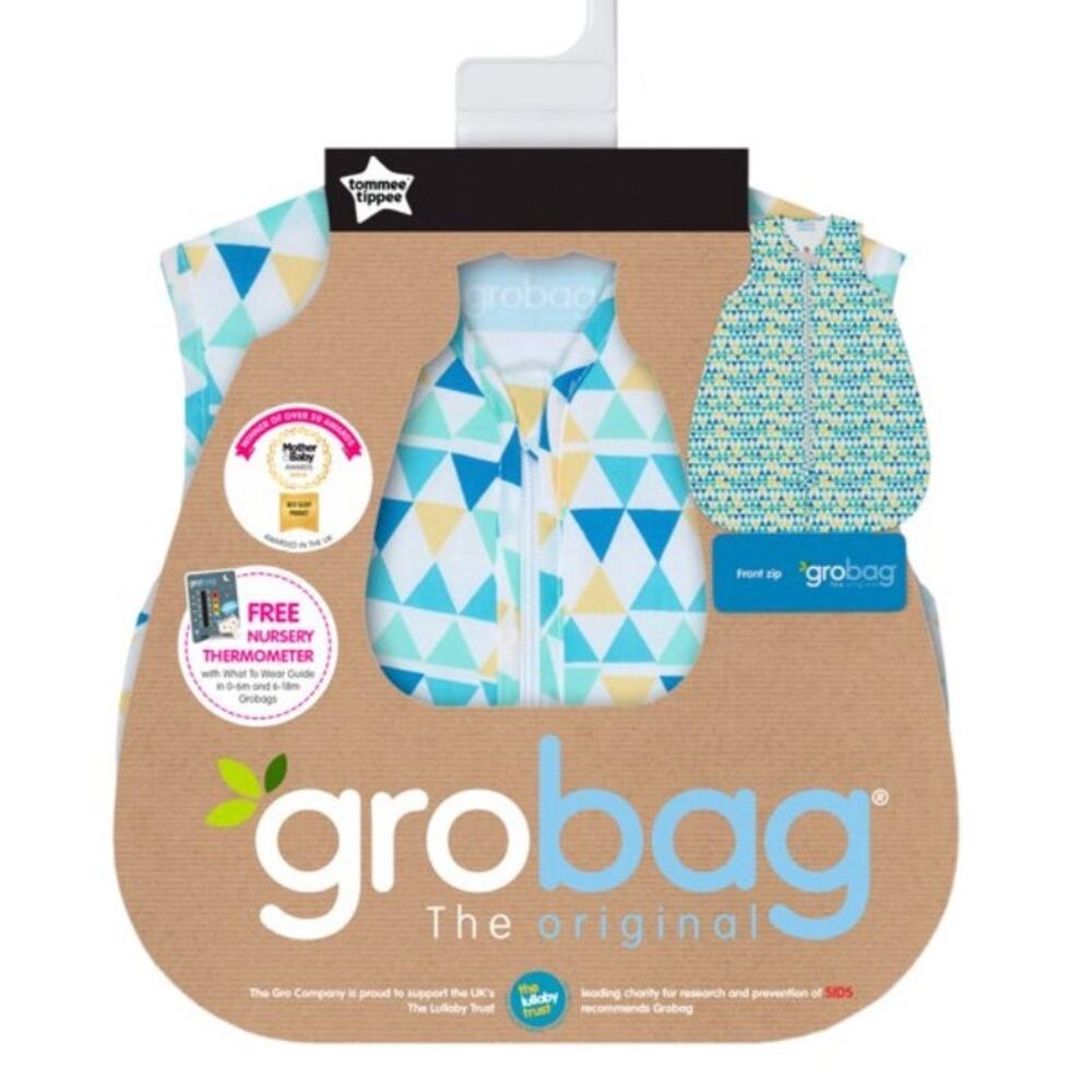 Tommee Tippee Grobag Baby Cotton Zip Sleeping Bag Sleepsack  | Sz 0-6 Mo, Blue